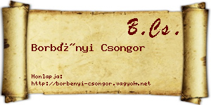 Borbényi Csongor névjegykártya